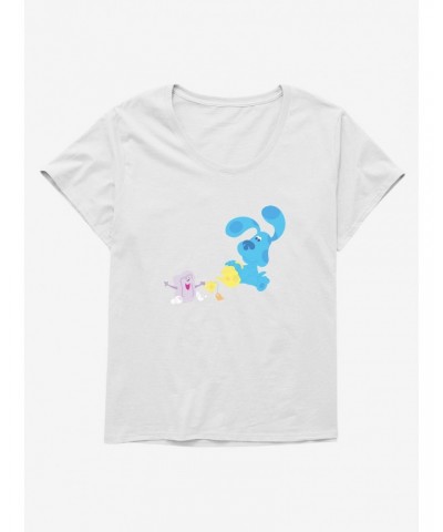 Blue's Clues Slippery Soap And Blue Teatime Girls T-Shirt Plus Size $12.72 T-Shirts