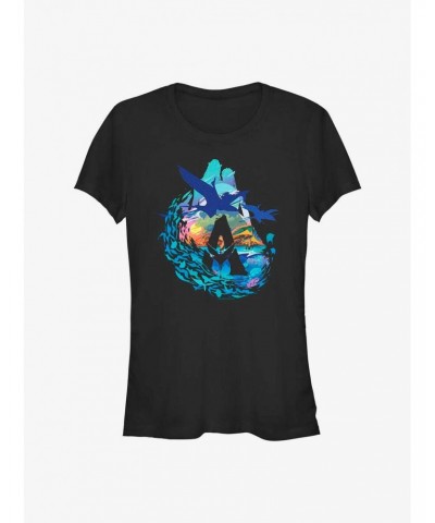 Avatar: The Way of Water Scenic Flyby Girls T-Shirt $10.46 T-Shirts