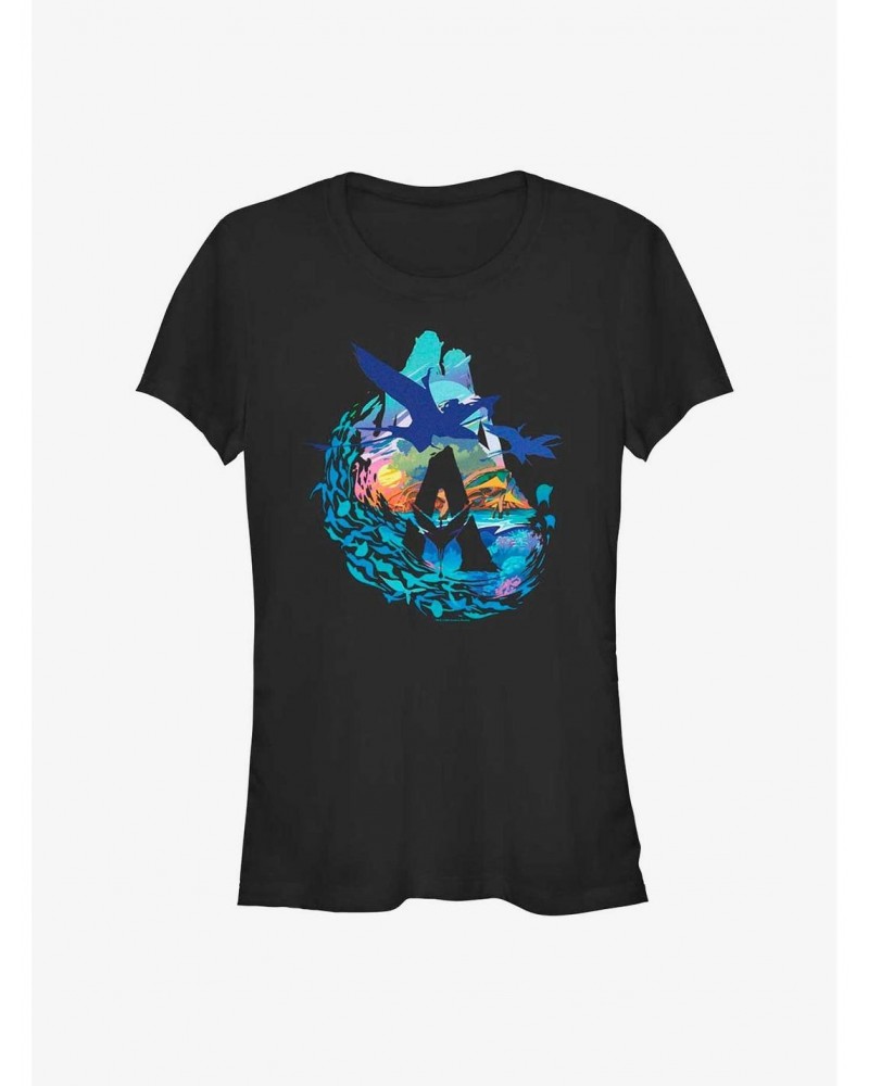 Avatar: The Way of Water Scenic Flyby Girls T-Shirt $10.46 T-Shirts