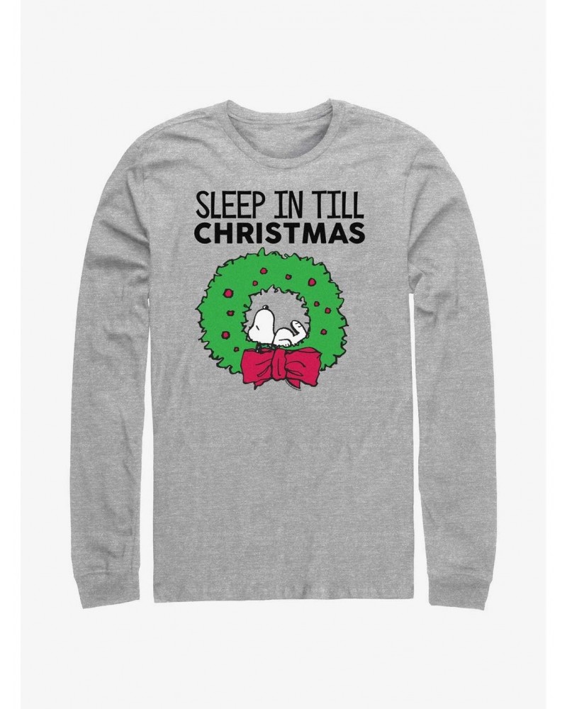 Peanuts Sleep In Till Christmas Long-Sleeve T-Shirt $7.83 T-Shirts