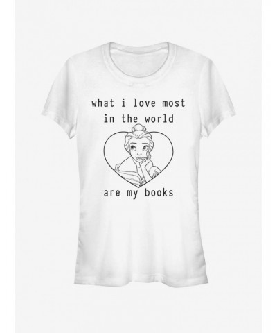 Disney Beauty And The Beast I Love Books Girls T-Shirt $9.46 T-Shirts