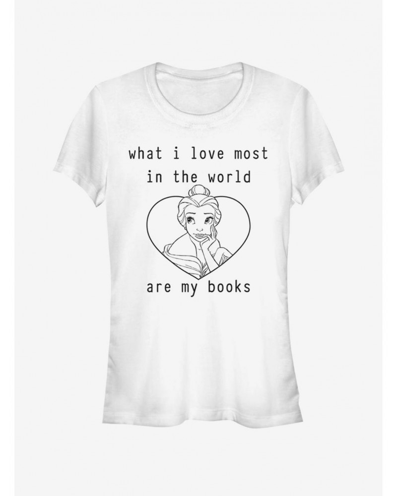 Disney Beauty And The Beast I Love Books Girls T-Shirt $9.46 T-Shirts