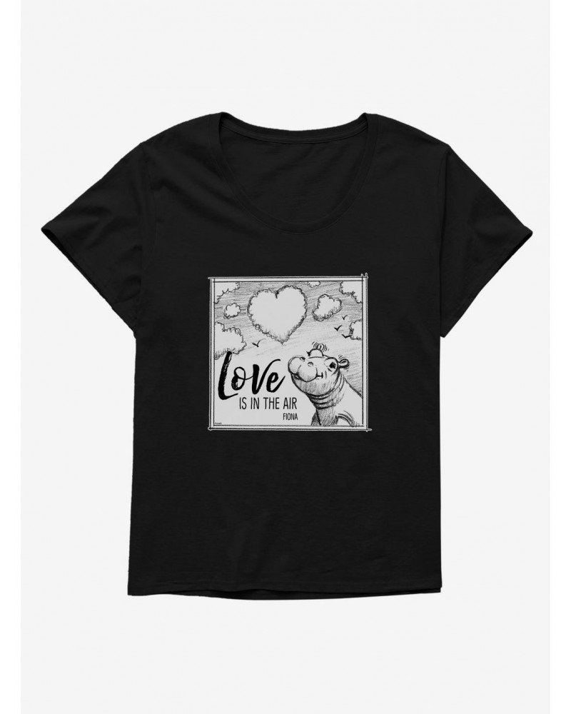 Fiona The Hippo Valentine's Day Cloud Sketch Girls T-Shirt Plus Size $9.48 T-Shirts