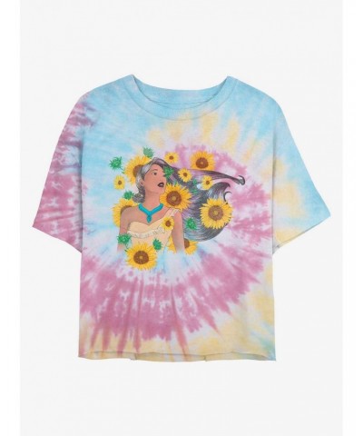 Disney Pocahontas Floral Princess Tie Dye Crop Girls T-Shirt $7.75 T-Shirts