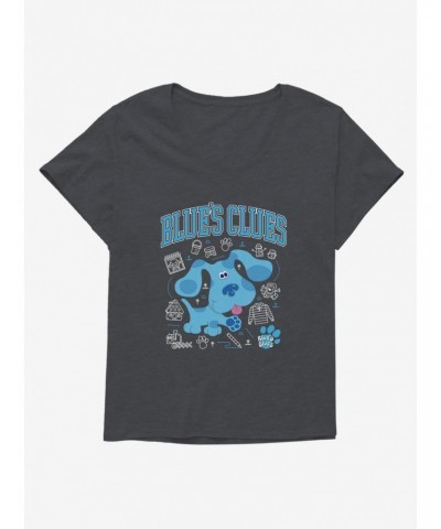 Blue's Clues Collegiate Font Icons Girls T-Shirt Plus Size $10.47 T-Shirts