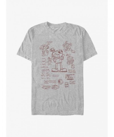 Cuphead: The Delicious Last Course Cuphead Sketch T-Shirt $7.89 T-Shirts