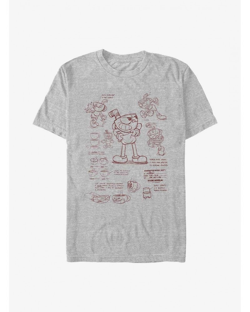 Cuphead: The Delicious Last Course Cuphead Sketch T-Shirt $7.89 T-Shirts