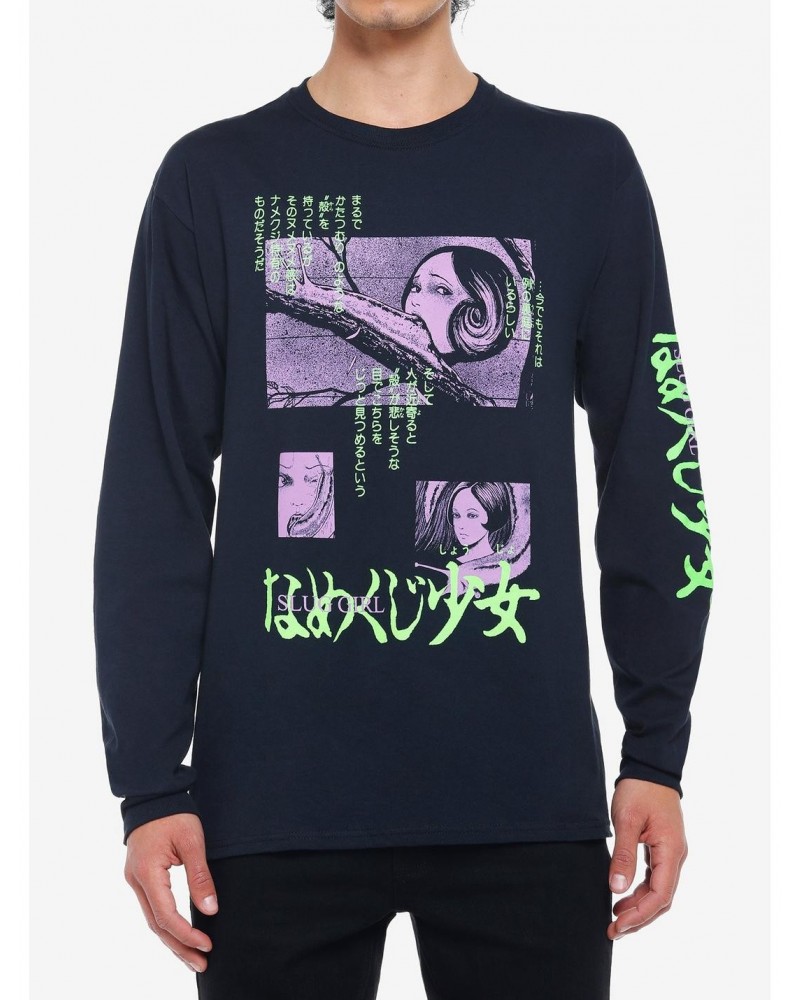 Junji Ito Slug Girl Long-Sleeve T-Shirt $10.79 T-Shirts