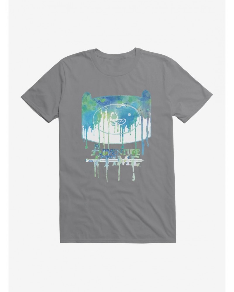 Adventure Time Finn Watercolors Drip T-Shirt $5.93 T-Shirts