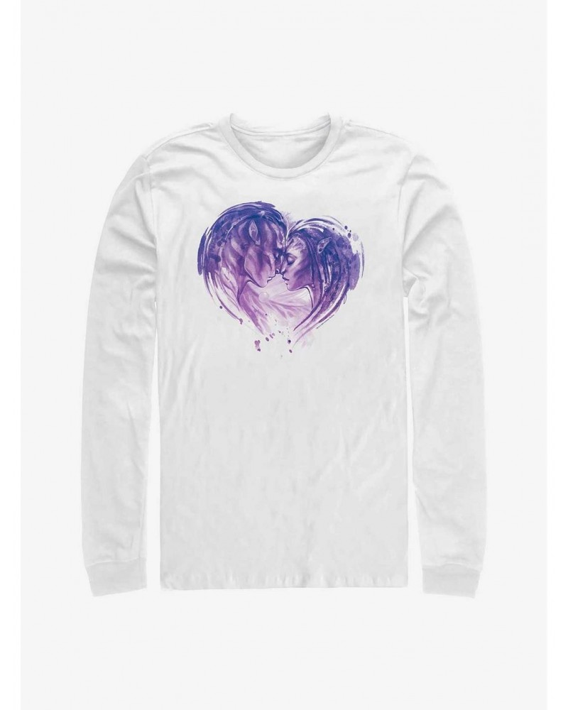 Avatar: The Way of Water Jake and Neytiri Face Heart Long-Sleeve T-Shirt $12.90 T-Shirts