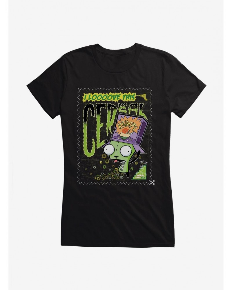 Invader Zim I Love Cereal Girls T-Shirt $9.96 T-Shirts