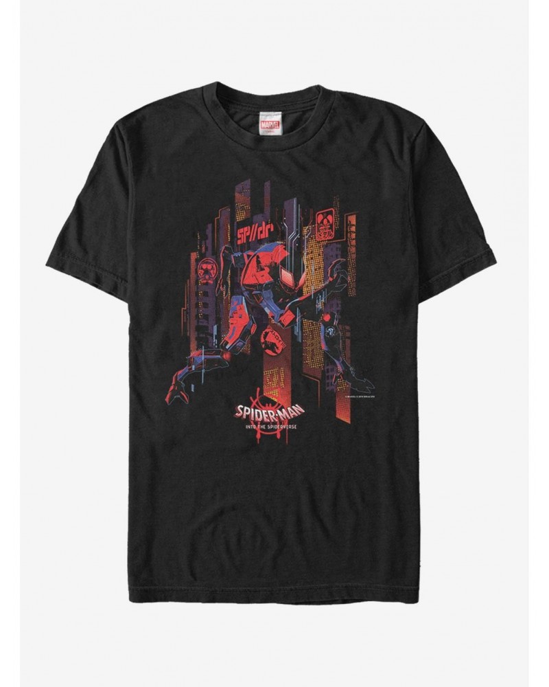 Marvel Spider-Man: Into The Spider-Verse SP//dr City T-Shirt $5.59 T-Shirts