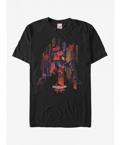 Marvel Spider-Man: Into The Spider-Verse SP//dr City T-Shirt $5.59 T-Shirts