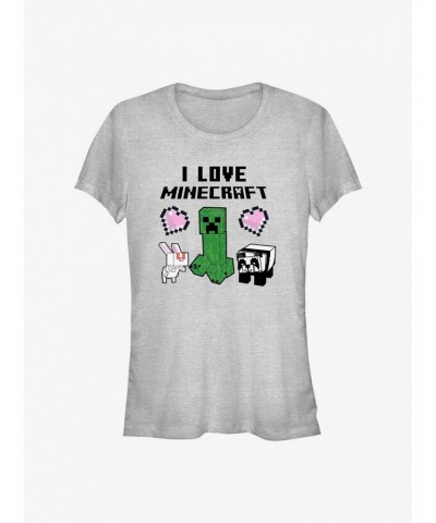 Minecraft I Love Minecraft Girls T-Shirt $9.96 T-Shirts