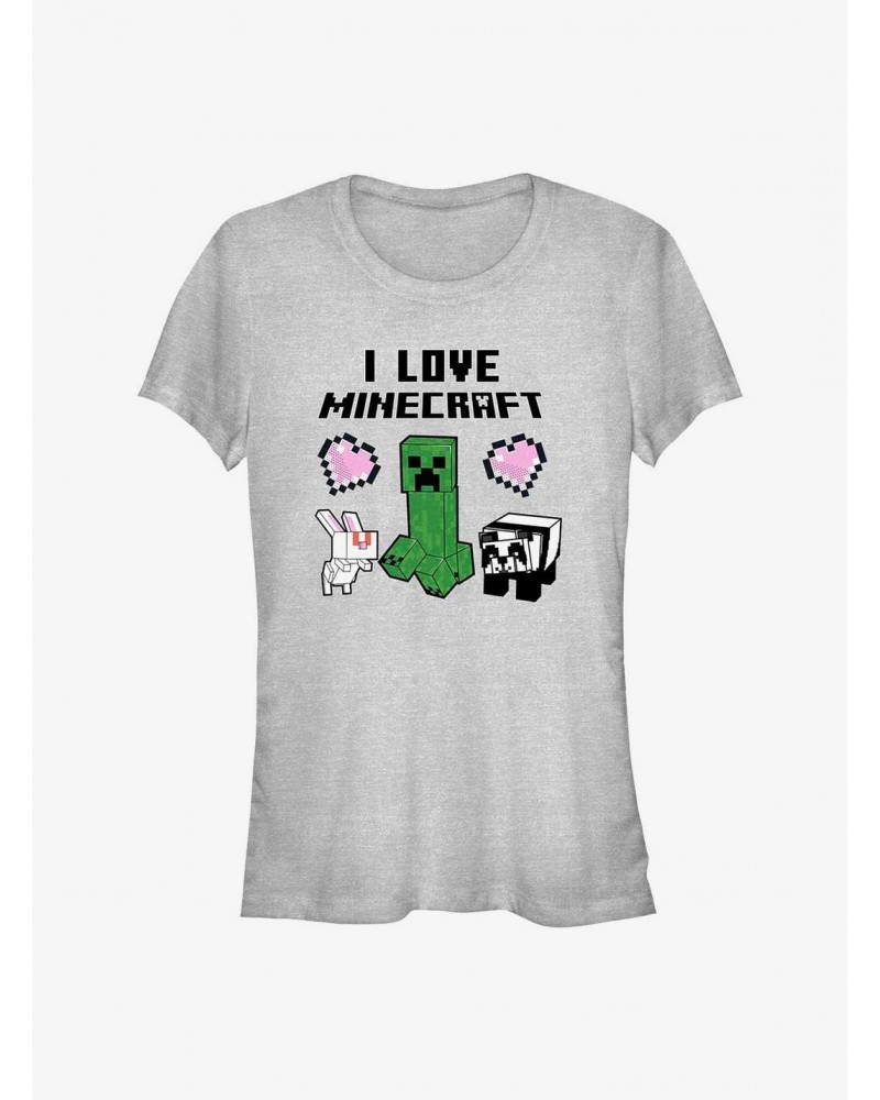 Minecraft I Love Minecraft Girls T-Shirt $9.96 T-Shirts