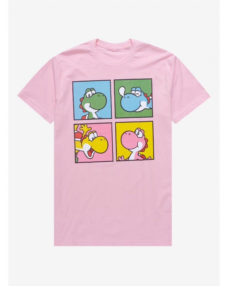 Yoshi Pink Grid Boyfriend Fit Girls T-Shirt $9.56 T-Shirts