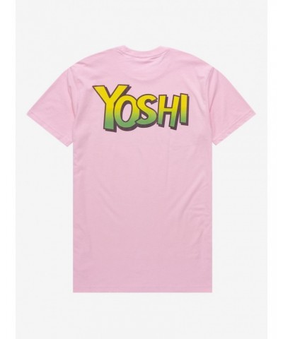 Yoshi Pink Grid Boyfriend Fit Girls T-Shirt $9.56 T-Shirts