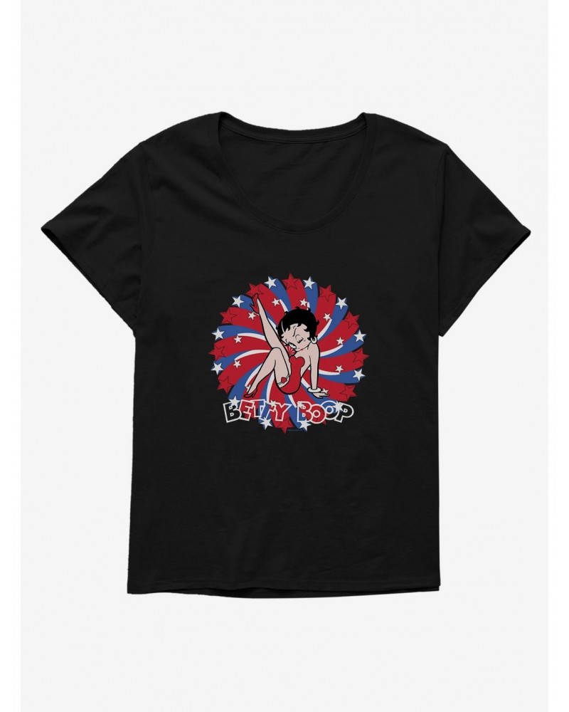 Betty Boop Red and Blue Splash Girls T-Shirt Plus Size $8.09 T-Shirts