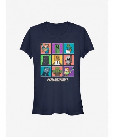 Minecraft 9 Character Boxup Girls T-Shirt $9.36 T-Shirts