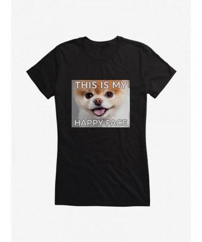 Boo The World's Cutest Dog This Is My Happy Face Girls T-Shirt $9.21 T-Shirts