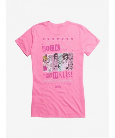 Barbie Rock The Halls Ugly Christmas Pattern Girls T-Shirt $8.96 T-Shirts